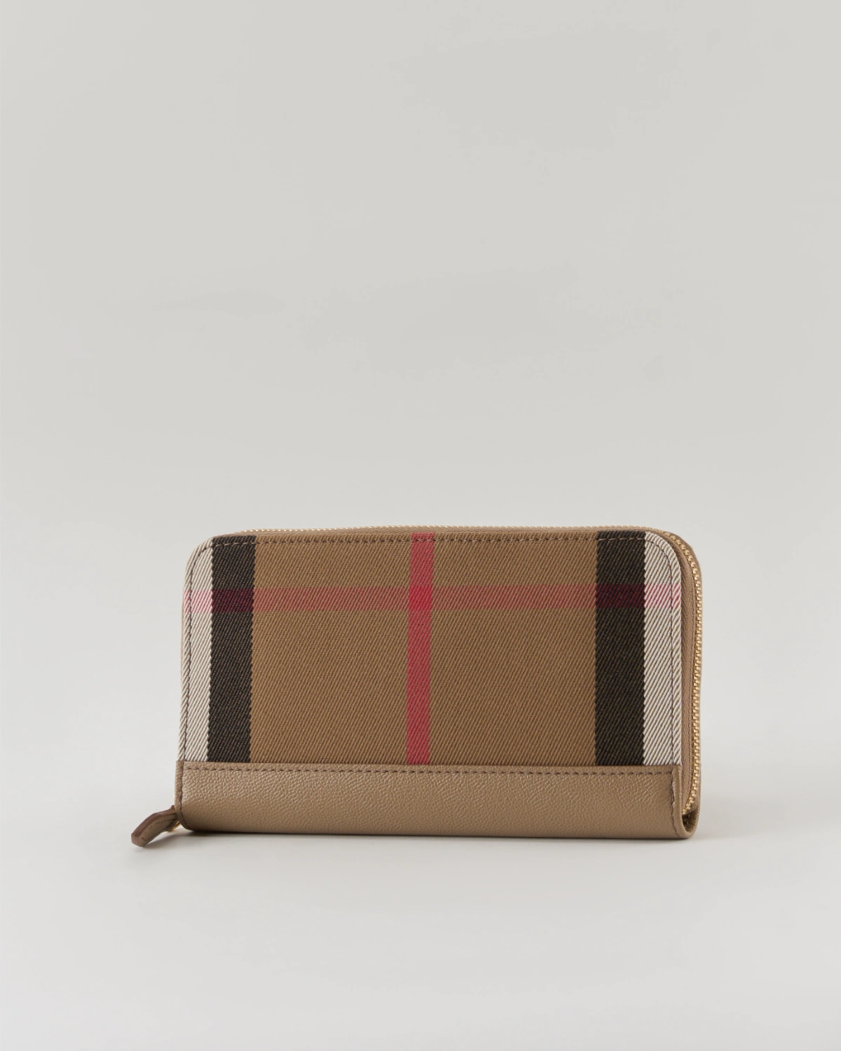 Burberry Check Large Zip Around Wallet