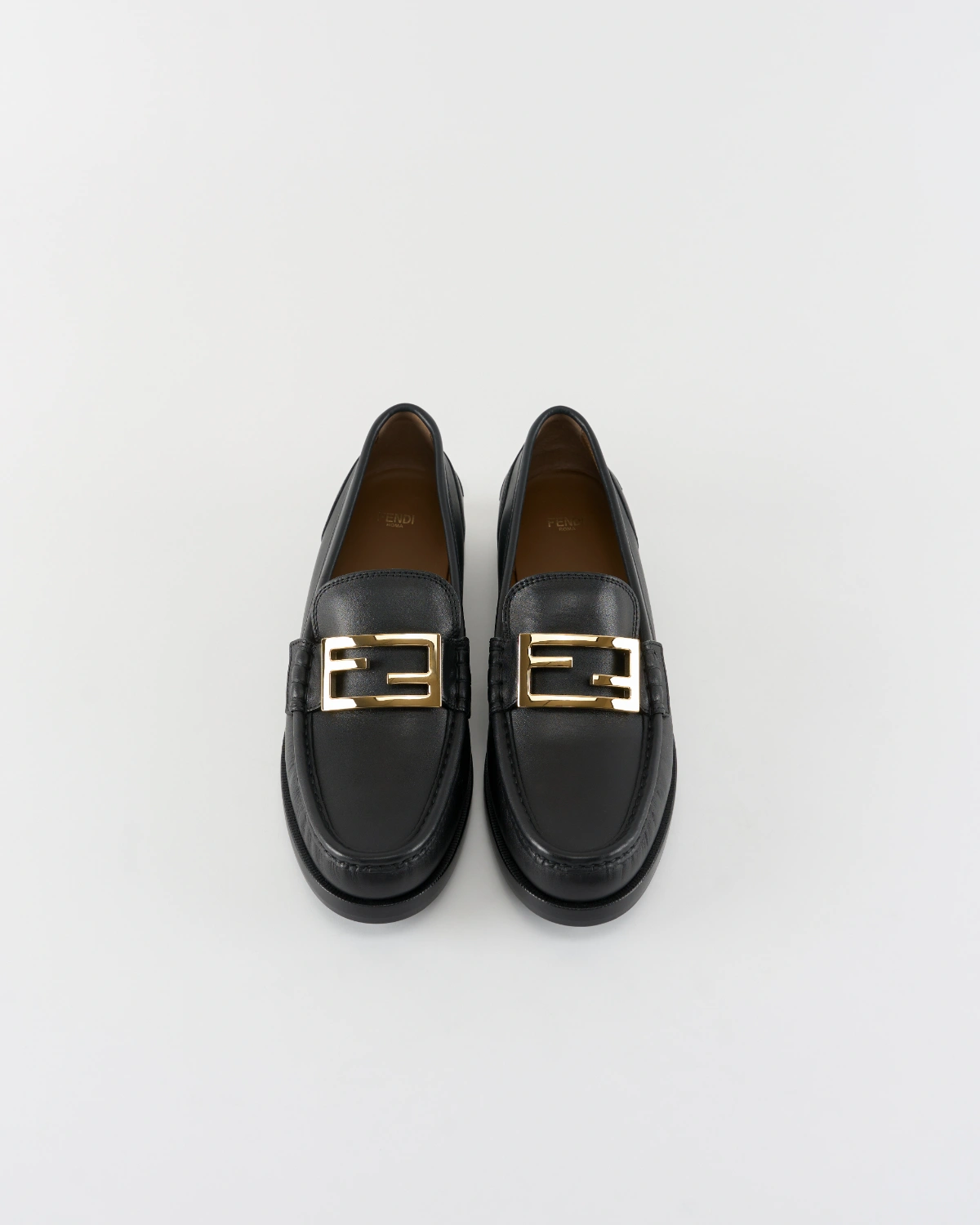 Fendi Baguette Leather Loafers