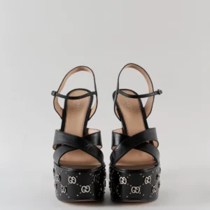 Gucci Janaya Leather Gg Stud Platform Sandals