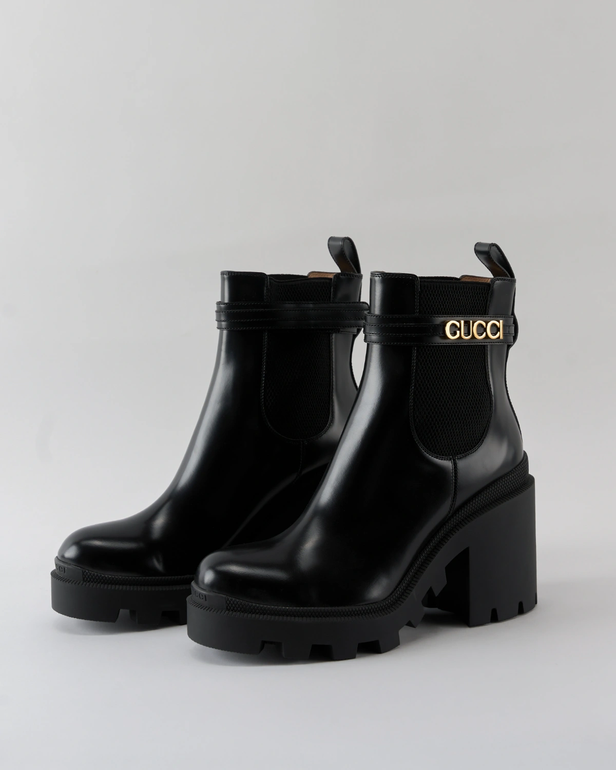 Gucci Logo Strap Chelsea Boots