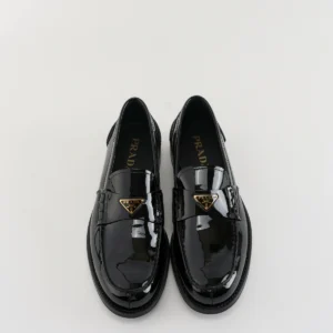 Prada Brushed Patent Leather Loafers