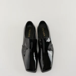 Prada Patent Square Toed Loafers