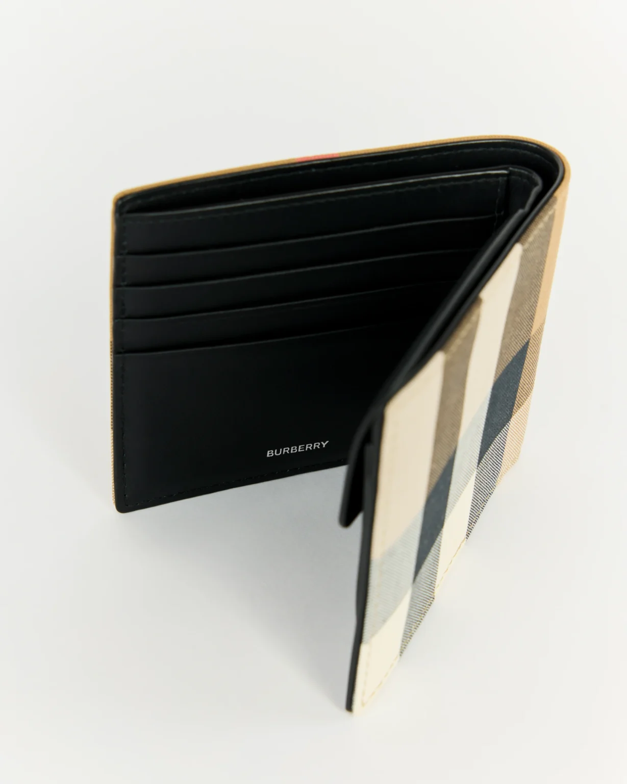 Burberry Check and Leather Continental Wallet