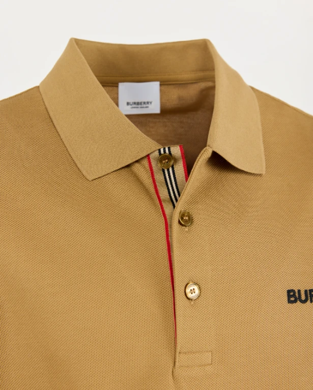 Burberry Embroidered Logo Cotton Polo Shirt
