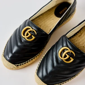 Gucci Marmont Leather Espadrilles