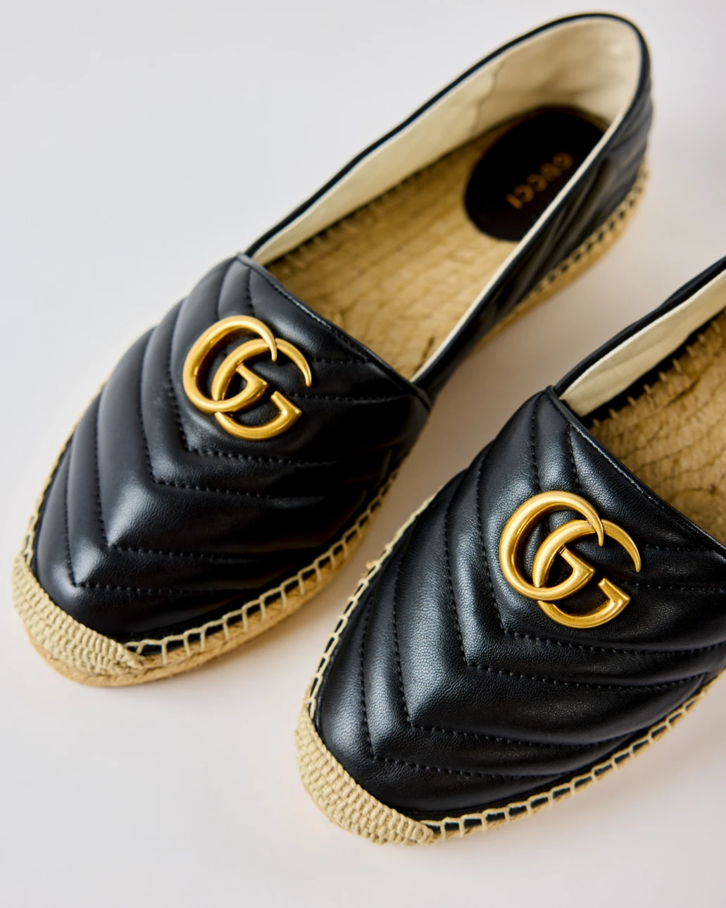 Gucci Marmont Leather Espadrilles