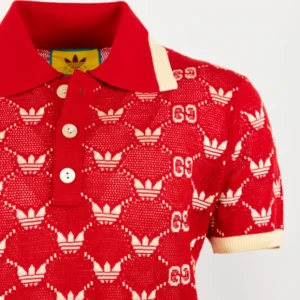 Gucci x Adidas GG Trefoil Knit Polo Shirt