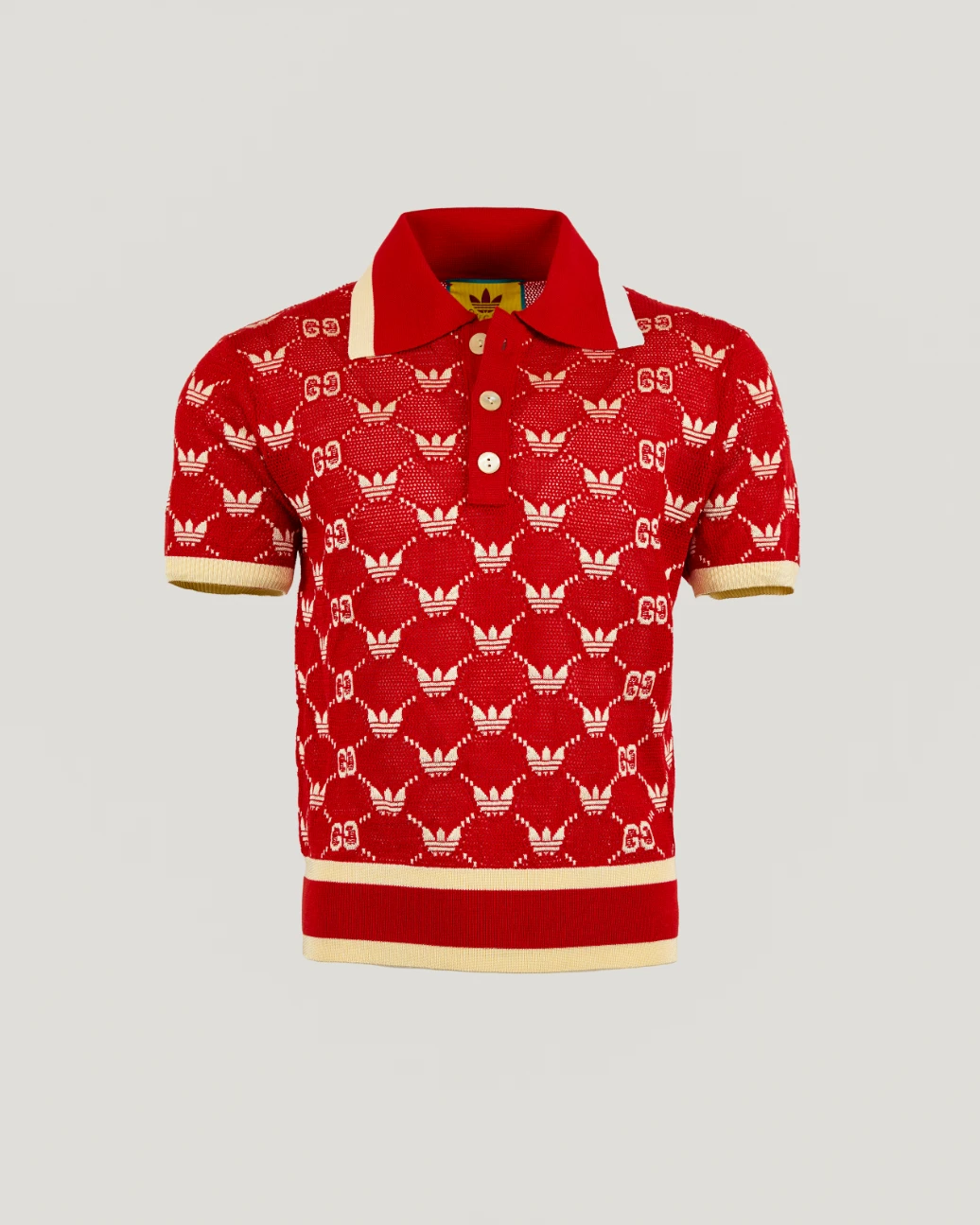 Gucci x Adidas GG Trefoil Knit Polo Shirt