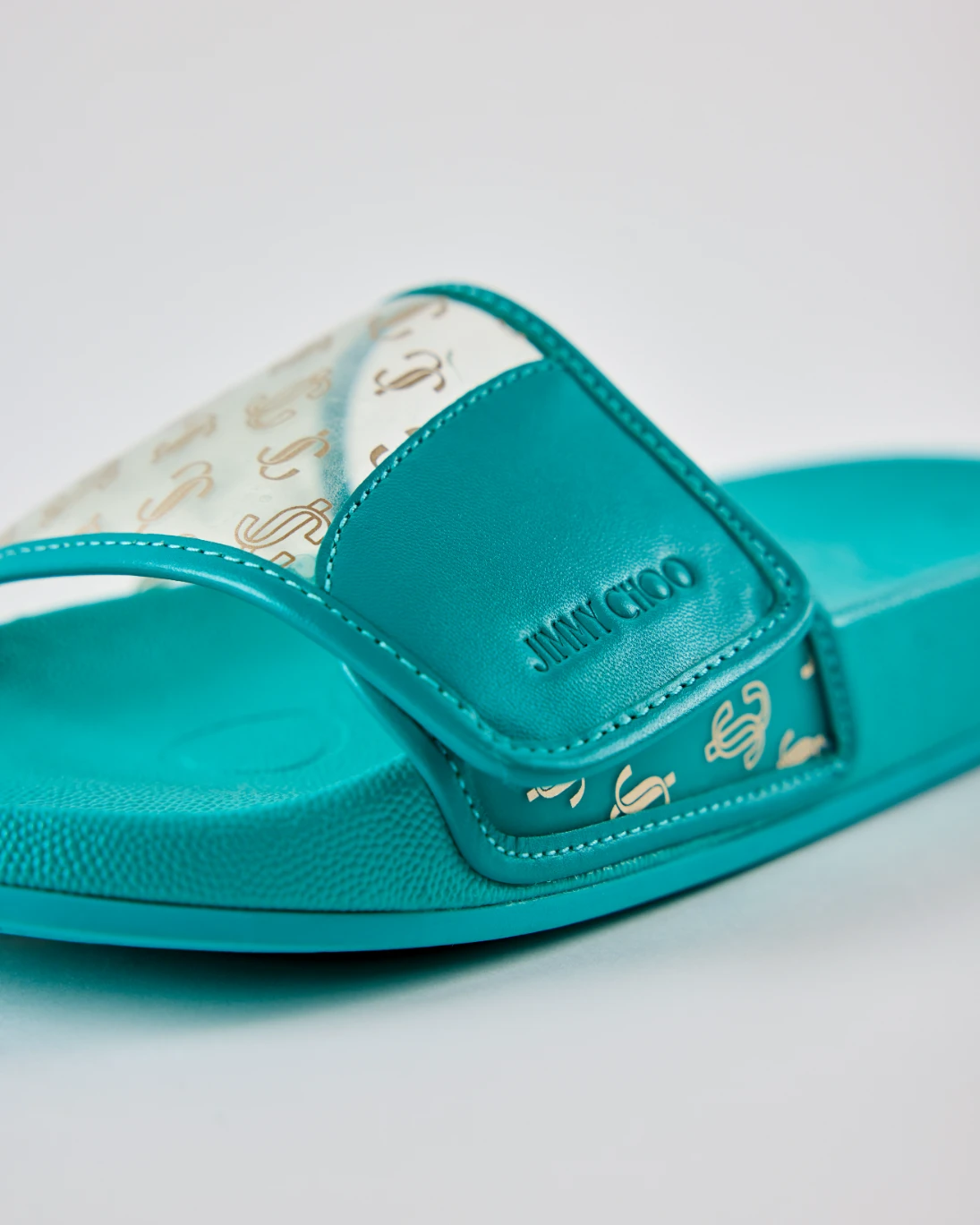 Jimmy Choo Clear Plexi and Leather Slides