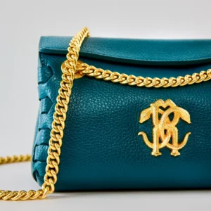 Roberto Cavalli Mirror Snake Leather Shoulder Bag