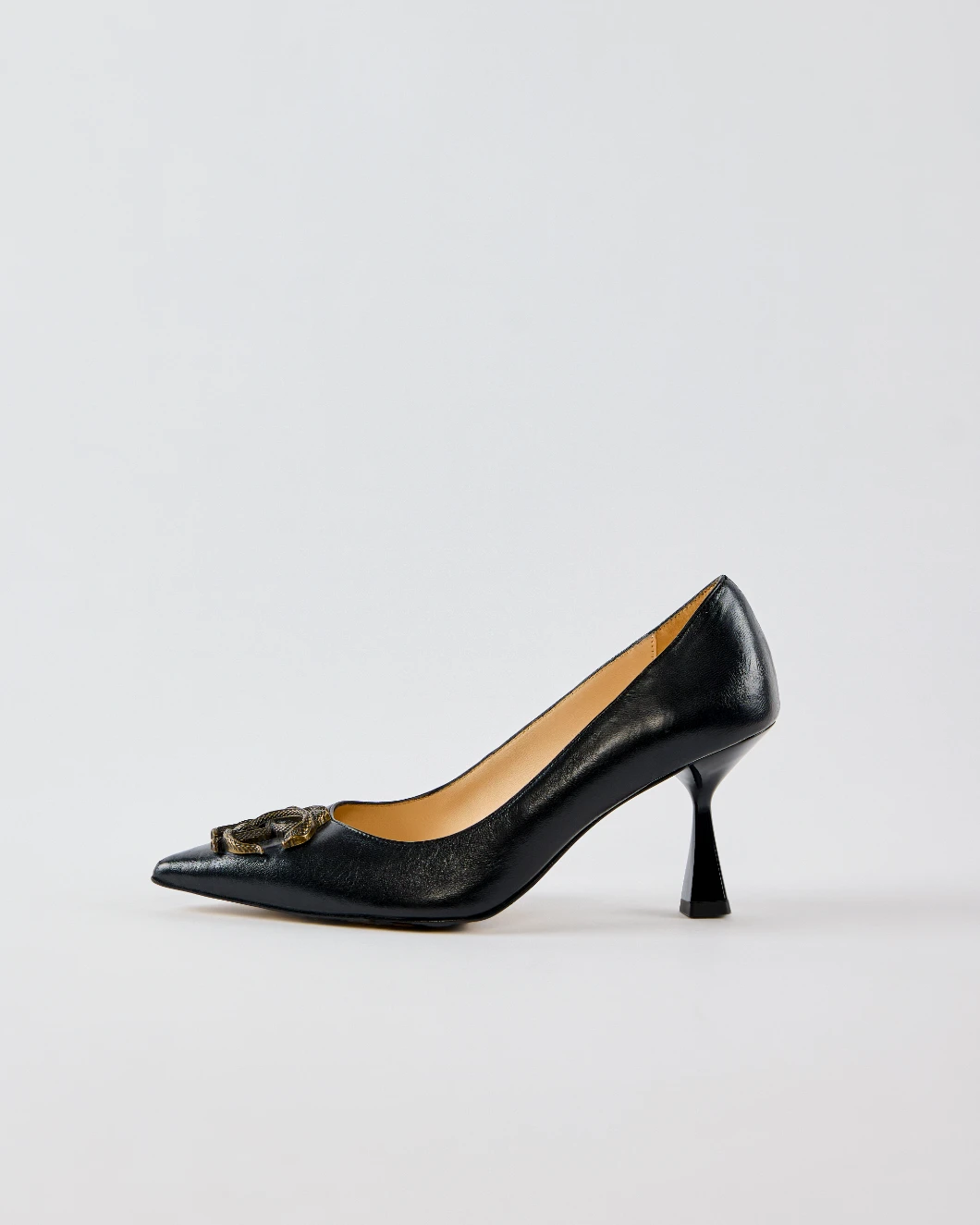 Roberto Cavalli Mirror Snake Monogram Pumps