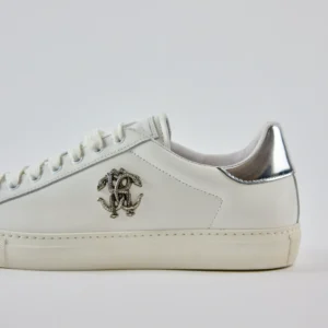 Roberto Cavalli Mirror Snake Monogram Sneakers