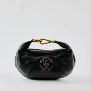 Roberto Cavalli Monogram Mirror Snake Hobo Bag