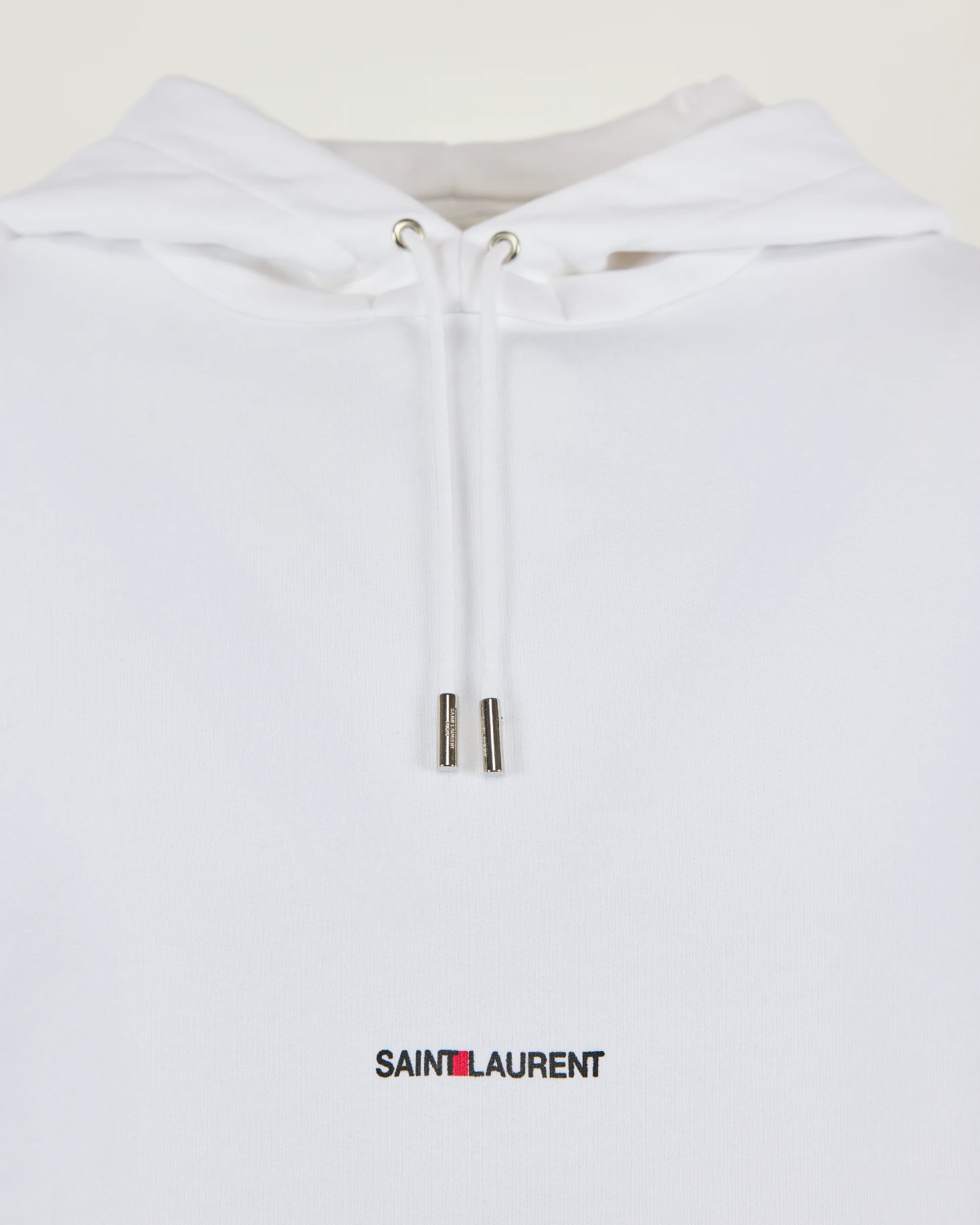 Saint Laurent Logo Print Cotton Hoodie