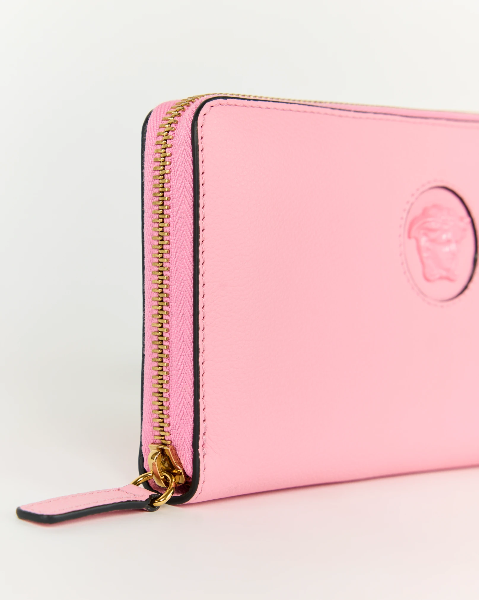 Versace Medusa Zip-Around Leather Wallet